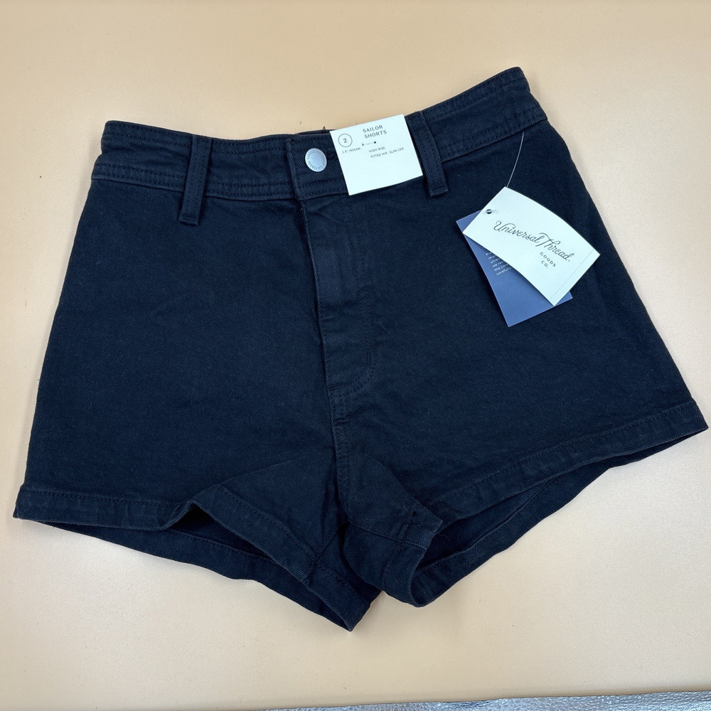 Universal Thread Sailor Shorts Size 2 High Rise Dark Wash NWT 2.5" Inseam
